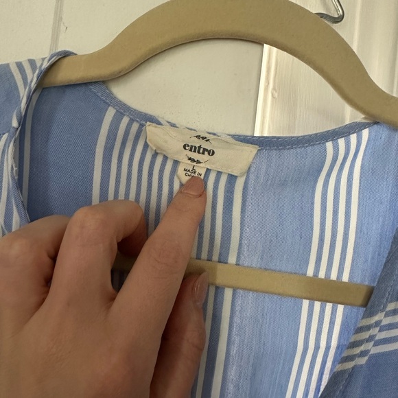 wrap dress blue and white stripe - Picture 4 of 5